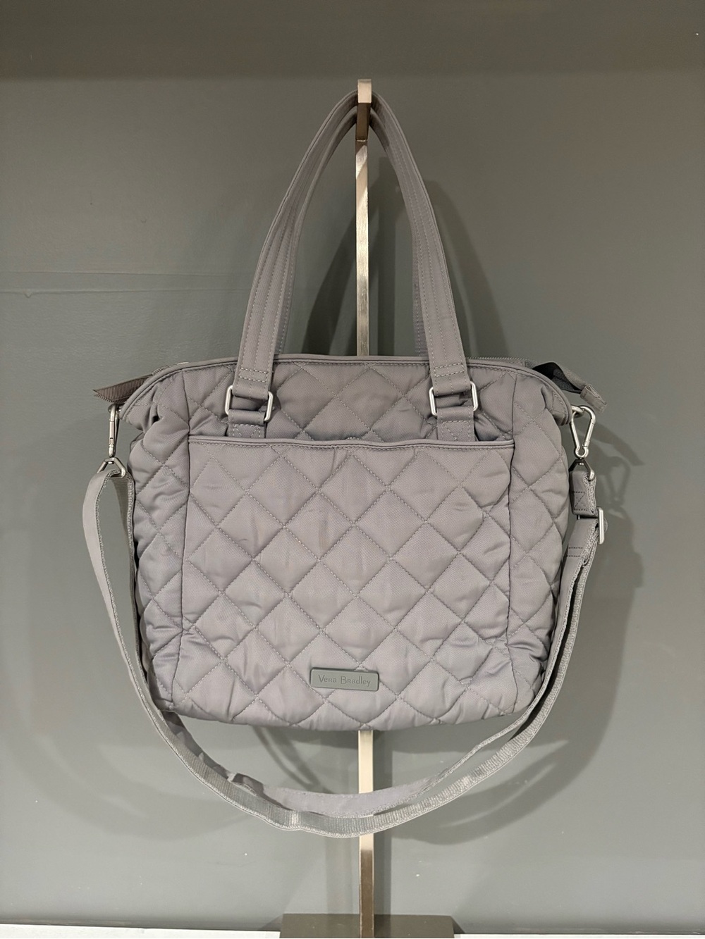 Vera Bradley Light Gray Quilted Shoulder Tote